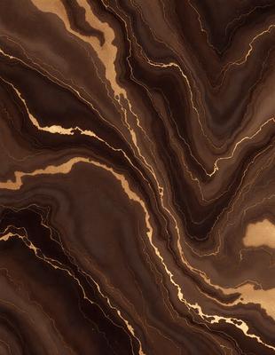 The primary subject of the image is a close-up of a marble countertop with a gold-colored pattern. The setting is a kitchen, and the visual style is a photo. The countertop has a brown and gold color scheme, giving it a warm and luxurious appearance.