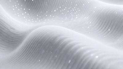 The primary subject of the image is a white, textured surface with a pattern of white dots. The setting appears to be a white room, and the visual style is a combination of digital art and illustration. The dominant colors are white and gray, creating a clean and minimalist atmosphere.