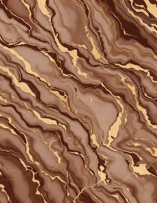 The primary subject of the image is a marble wall with a gold-colored pattern. The setting is a room with a marble floor, and the visual style is a close-up of the marble wall. The colors and mood of the image are warm and luxurious, with the gold pattern adding a touch of sophistication.