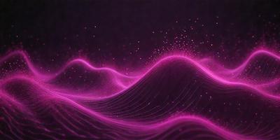 The primary subject of the image is a purple wave, which is the main focus of the scene. The wave is set against a dark background, creating a dramatic and moody atmosphere. The visual style of the image is digital art, as it appears to be a digital rendering of a wave. The dominant colors in the image are purple and black, with the purple wave being the most prominent feature.