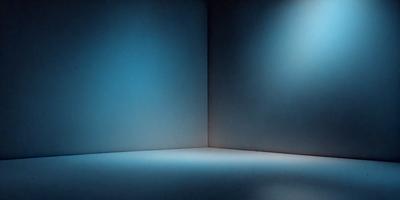 The primary subject of the image is a white wall with a blue background. The setting is a room with a blue-lit environment, creating a unique atmosphere. The visual style is a combination of a photo and digital art, giving the image a distinctive appearance. The dominant colors are blue and white, with the blue background and white wall creating a calming and serene mood.