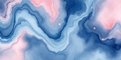 The primary subject of the image is a blue and white painting of a swirling, curved design. The setting is a blue background, and the visual style appears to be a digital art or illustration. The dominant colors are blue and white, creating a calm and serene atmosphere.