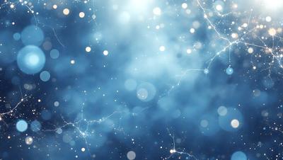 The primary subject of the image is a blue background with a pattern of white lights. The setting appears to be a night sky, with the white lights creating a star-like effect. The visual style of the image is a combination of digital art and illustration, giving it a unique and artistic appearance. The dominant colors in the image are blue and white, creating a serene and calming atmosphere.