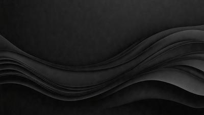 The primary subject of the image is a black background with a pattern of waves. The setting is a dark room, and the visual style appears to be a combination of a photo and a digital art or illustration. The dominant colors are black and grey, creating a moody atmosphere.