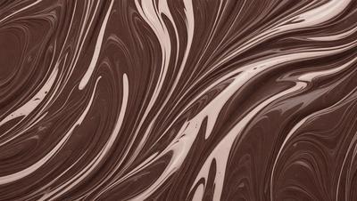 The primary subject of the image is a close-up of a chocolate-colored pattern, which appears to be a swirling design. The setting is a wooden surface, and the visual style is a close-up of the pattern. The colors and mood of the image are predominantly brown and earthy, creating a warm and inviting atmosphere.
