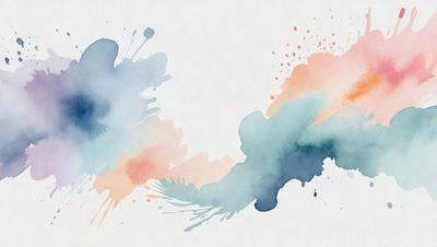 The primary subject of the image is a watercolor painting of a blue and orange swirl. The setting is a white background, and the visual style is a watercolor painting. The dominant colors are blue and orange, creating a vibrant and lively atmosphere.
