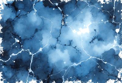 The primary subject of the image is a blue and white painting of a water surface. The setting is a blue and white background, which adds to the overall visual style. The painting appears to be a digital art or illustration, creating a unique and artistic atmosphere. The dominant colors are blue and white, which contribute to a calming and serene mood.