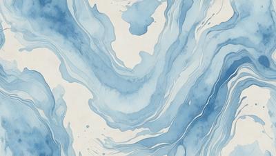 The primary subject of the image is a blue and white water-like pattern, which appears to be a painting or a digital artwork. The setting is a white background, which provides a clean and minimalist appearance. The visual style is a combination of digital art and painting, creating a unique and artistic representation of water. The dominant colors are blue and white, which evoke a sense of calmness and tranquility.
