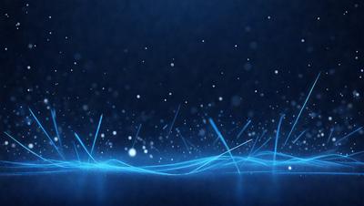 The primary subject of the image is a blue background with a pattern of blue and white lights. The setting is a dark, starry night, with the blue lights creating a mesmerizing effect. The visual style is a combination of digital art and illustration, giving the image a unique and captivating appearance. The colors and mood of the image are predominantly blue, creating a sense of calmness and tranquility.