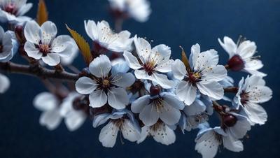 The primary subject of the image is a close-up of a tree filled with white flowers. The tree is in full bloom, creating a beautiful and serene scene. The setting is outdoors, with the tree being the main focus of the image. The visual style is a close-up, which emphasizes the details of the flowers and the tree. The colors in the image are predominantly white, which adds to the overall mood of the scene, creating a sense of tranquility and natural beauty.