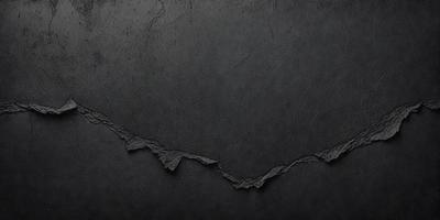 The primary subject of the image is a large crack in a black surface, possibly a wall or a piece of leather. The setting appears to be a dark room or an indoor environment. The visual style of the image is a close-up of the crack, which gives it a dramatic and intense appearance. The colors in the image are predominantly black, which adds to the overall mood of the scene.