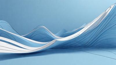 The primary subject of the image is a blue background with a white wave-like pattern. The setting is a blue wall, and the visual style is a combination of digital art and illustration. The dominant colors are blue and white, creating a calm and soothing atmosphere.