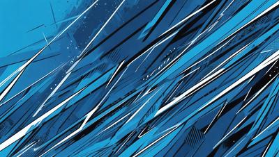 The primary subject of the image is a blue and white patterned background. The setting is a blue sky, and the visual style appears to be a digital art or illustration. The colors and mood of the image are predominantly blue and white, creating a calm and serene atmosphere.