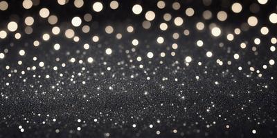 The primary subject of the image is a pattern of bright, shiny, and sparkling lights. The setting is a dark background, which contrasts with the bright lights. The visual style is a combination of a photo and digital art, creating a unique and eye-catching effect. The colors and mood of the image are predominantly dark and mysterious, with the bright lights adding a sense of energy and excitement.