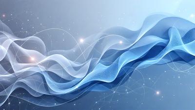 The primary subject of the image is a blue, flowing, and swirling pattern. The setting is a blue background, which creates a sense of depth and contrast. The visual style is a combination of digital art and illustration, giving the image a unique and artistic appearance. The dominant colors are blue and white, which contribute to a calm and serene atmosphere.