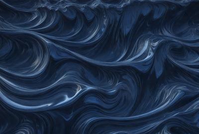 The primary subject of the image is a blue ocean with waves. The setting is the ocean, and the visual style is a photo. The dominant colors are blue and white, creating a calm and serene atmosphere.