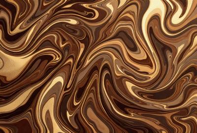 The primary subject of the image is a wooden surface with a unique and intricate pattern. The setting is a close-up view of the wooden surface, showcasing the detailed design. The visual style is a combination of a photo and digital art, as the wooden surface appears to be a photograph with a digital artistic touch. The colors and mood of the image are predominantly brown and earthy tones, creating a warm and natural atmosphere.