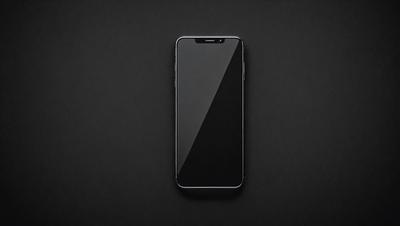 The primary subject of the image is a smartphone, which is prominently displayed on a black background. The setting appears to be a dark room, with the phone being the main focus of the scene. The visual style of the image is a close-up of the smartphone, showcasing its design and features. The colors in the image are predominantly black, giving the scene a sleek and modern appearance.