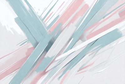 The primary subject of the image is a painting or drawing of a colorful, abstract design. The setting is a white background, which provides a clean and uncluttered appearance. The visual style is a mix of digital art and traditional painting, creating a unique and artistic representation. The colors and mood of the image are vibrant and lively, with a focus on the various shades of pink, blue, and green.