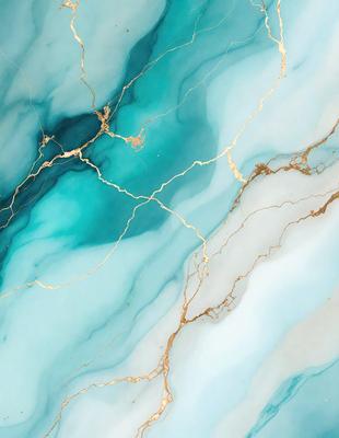 The primary subject of the image is a blue and gold marbled wall. The setting is a room with a blue and gold marbled wall, which serves as the background. The visual style is a photo, capturing the intricate details of the marbled wall. The dominant colors are blue and gold, creating a luxurious and elegant atmosphere.