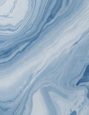 The primary subject of the image is a blue and white marbled tile. The setting is a bathroom, as the tile is placed on a wall. The visual style is a photo, capturing the intricate patterns and textures of the marbled tile. The dominant colors are blue and white, creating a calm and soothing atmosphere in the bathroom.