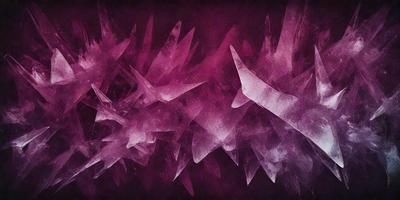 The primary subject of the image is a large cluster of purple crystals, which are the main objects in the scene. The setting is a dark background, which contrasts with the vibrant purple color of the crystals. The visual style of the image is a combination of digital art and illustration, creating a unique and eye-catching pattern. The dominant colors in the image are purple and pink, giving the scene a moody and dramatic atmosphere.