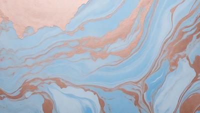 The primary subject of the image is a blue and pink marbled surface, which appears to be a piece of art or a decorative item. The setting is a room with a blue and pink color scheme, which complements the artwork. The visual style is a close-up of the artwork, showcasing its intricate details. The colors and mood of the image are vibrant and lively, with the blue and pink hues creating a sense of warmth and energy.