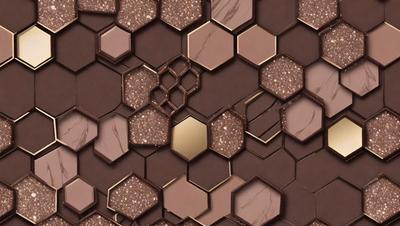 The primary subject of the image is a close-up of a marbled surface, which appears to be a patterned wall or a piece of marbled chocolate. The setting is a room with a patterned wall, and the visual style is a close-up of the marbled surface. The colors and mood of the image are predominantly brown and earthy, giving it a warm and natural appearance.