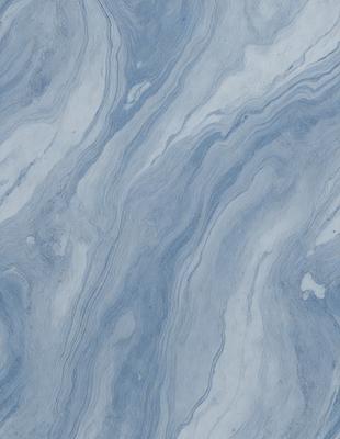 The primary subject of the image is a blue and white marbled tile. The setting is a bathroom, as indicated by the presence of the marbled tile. The visual style is a close-up of the tile, showcasing its intricate design. The dominant colors are blue and white, creating a calm and soothing atmosphere.