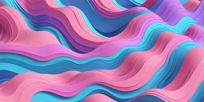 The primary subject of the image is a large, colorful, and intricate sculpture made of paper. The sculpture is displayed against a blue background, which adds a vibrant and lively atmosphere to the scene. The visual style of the image is a combination of digital art and illustration, showcasing the artist's creativity and skill in crafting the paper sculpture. The colors and mood of the image are predominantly pink and blue, creating a sense of warmth and tranquility.