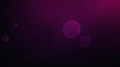 The primary subject of the image is a purple background with two large, round, glowing objects floating in the sky. The setting appears to be a night sky, and the visual style is a combination of digital art and illustration. The colors and mood of the image are predominantly purple, creating a serene and dreamy atmosphere.