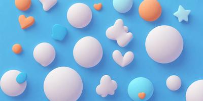The primary subject of the image is a collection of white and blue balls, which are arranged in a pattern on a blue background. The setting appears to be a digital art or illustration, as the balls are depicted in a visually appealing manner. The visual style is a mix of photo and digital art, creating a unique and eye-catching design. The colors and mood of the image are predominantly blue and white, giving it a clean and fresh appearance.