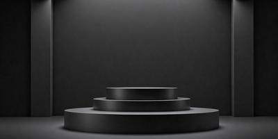 The primary subject of the image is a black and white photo of a staircase. The setting is a black background, which emphasizes the staircase as the main object. The visual style is a black and white photo, giving it a classic and timeless appearance. The colors and mood of the image are predominantly black and white, creating a sense of depth and contrast.