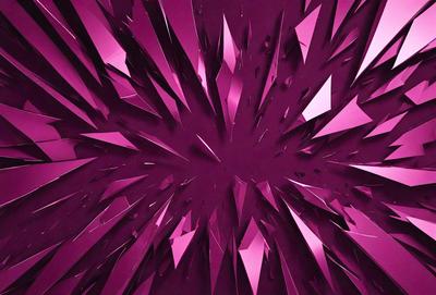 The primary subject of the image is a large, purple, three-dimensional structure that resembles a crystal or a piece of art. The setting is a dark background, which contrasts with the vibrant purple color of the structure. The visual style appears to be a combination of digital art and illustration, creating a unique and intriguing design. The colors and mood of the image are predominantly purple, giving it a sense of depth and sophistication.