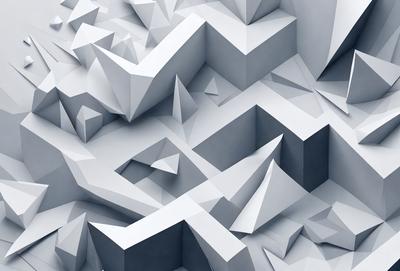 The primary subject of the image is a large, intricate, and complex design made of white paper. The design appears to be a three-dimensional structure, possibly a sculpture or a piece of art. The setting is a white background, which provides a clean and minimalistic environment for the artwork. The visual style is a combination of digital art and illustration, as the paper design is created using a computer or other digital tools. The colors and mood of the image are predominantly white, giving it a clean, minimalistic, and artistic appearance.