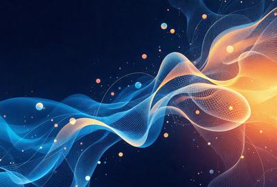 The primary subject of the image is a blue and yellow swirl, which appears to be a digital art or illustration. The setting is a dark blue background, creating a contrasting effect with the swirl. The visual style suggests that the swirl is the main focus of the image, and it is likely that the colors and mood are vibrant and energetic.