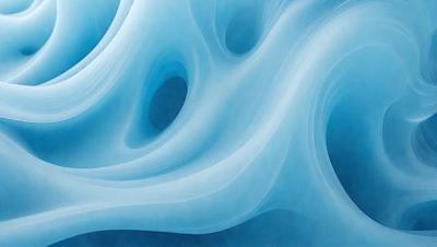 The primary subject of the image is a blue and white swirl pattern, which appears to be a digital art or illustration. The setting is a blue background, and the visual style is a combination of digital art and illustration. The dominant colors are blue and white, creating a calm and soothing atmosphere.