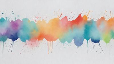 The primary subject of the image is a colorful, abstract painting. The painting features a variety of colors, including blue, orange, and pink, creating a vibrant and lively atmosphere. The setting is a white background, which allows the colors of the painting to stand out prominently. The visual style of the painting is a mix of digital art and traditional painting techniques, resulting in a unique and eye-catching piece of art.