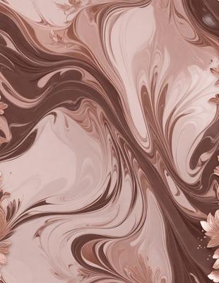 The primary subject of the image is a chocolate-colored swirl pattern, which appears to be a chocolate-flavored dessert. The setting is a close-up of the dessert, showcasing its texture and visual appeal. The visual style is a combination of a photo and digital art, creating a unique and appetizing presentation. The dominant colors are brown and white, with the brown chocolate color being the main focus. The overall atmosphere is one of indulgence and delight, as the dessert is presented in a visually appealing and mouth-watering manner.