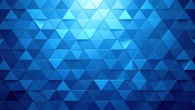 The primary subject of the image is a blue wall with a pattern of triangles. The setting is a room with a blue background, and the visual style is a digital art or illustration. The dominant colors are blue and white, creating a calm and soothing atmosphere.