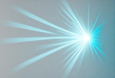 The primary subject of the image is a blue light, which appears to be a light source or a light effect. The setting is a white background, which provides a clean and minimalistic environment for the light to stand out. The visual style of the image is a combination of digital art and illustration, as the light appears to be a digital creation or manipulation. The colors and mood of the image are predominantly blue, creating a calm and serene atmosphere.