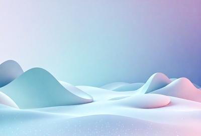 The primary subject of the image is a large, white, and blue mountain. The mountain is surrounded by a blue sky, creating a serene and peaceful atmosphere. The visual style of the image is a digital art or illustration, with the mountain and sky depicted in a detailed and realistic manner. The colors and mood of the image are predominantly blue and white, giving the scene a calm and tranquil feel.