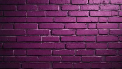 The primary subject of the image is a purple brick wall. The setting is a brick wall, and the visual style is a photo. The dominant colors are purple and pink, creating a warm and inviting atmosphere.