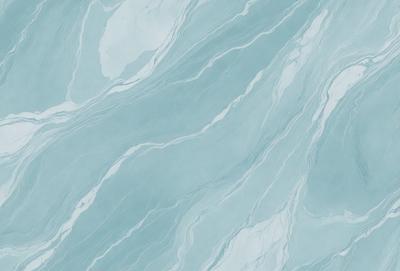 The primary subject of the image is a marble-like patterned surface, which appears to be a blue and white marble-like tile. The setting is a bathroom, as indicated by the presence of a sink. The visual style is a close-up of the tile, showcasing its intricate design. The colors and mood of the image are predominantly blue and white, giving it a clean and elegant appearance.