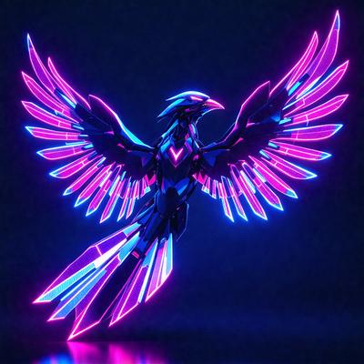 The primary subject of the image is a bird, specifically a blue and purple bird with a long tail. The bird is standing on a pink background, which adds a vibrant and lively atmosphere to the scene. The visual style of the image is digital art, as it appears to be a computer-generated or digitally edited image. The colors and mood of the image are predominantly blue and purple, with the pink background providing a contrasting and eye-catching element.