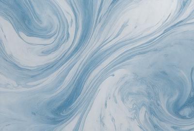 The primary subject of the image is a blue and white swirl pattern, which is the main object, scene, or focus of the image. The setting or background features a white surface, which provides a clean and minimalistic backdrop for the swirl pattern. The visual style of the image is a combination of photo and digital art, as it captures the intricate details of the swirl pattern while maintaining a modern and artistic appearance. The dominant colors in the image are blue and white, creating a calming and soothing atmosphere.