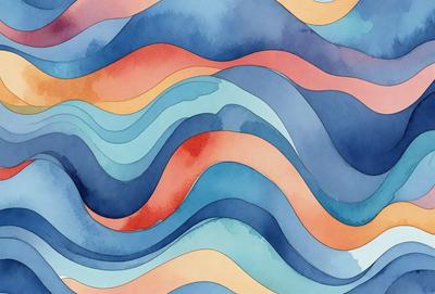 The primary subject of the image is a blue and orange water-like pattern, which appears to be a painting or drawing. The setting is a blue and orange background, creating a vibrant and lively atmosphere. The visual style is artistic, with the use of colors and patterns to create a unique and eye-catching design. The overall mood of the image is energetic and dynamic, with the blue and orange colors evoking a sense of movement and flow.