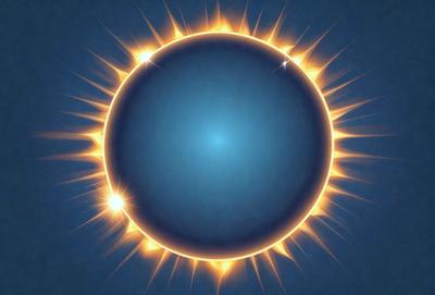 The primary subject of the image is a blue sun with yellow rays, which is the main object, scene, or focus of the image. The setting is a blue background, and the visual style is a photo. The colors and mood of the image are predominantly blue and yellow, creating a warm and vibrant atmosphere.