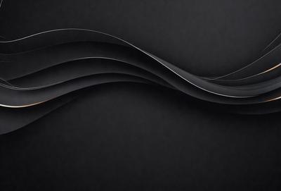 The primary subject of the image is a black background with a pattern of silver swirls. The setting is a dark room, and the visual style is a combination of digital art and illustration. The dominant colors are black and silver, creating a sleek and modern atmosphere.