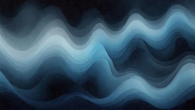 The primary subject of the image is a blue and white wave pattern. The setting is a dark background, which contrasts with the bright blue and white colors of the wave pattern. The visual style is a digital art or illustration, as the wave pattern is created with a computer or digital tool. The dominant colors are blue and white, giving the image a calm and serene atmosphere.